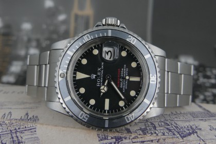 Vintage Rolex 1680 Red Submariner with flawless MKIV dial. Recent service